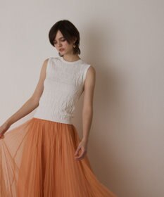 GRACE CONTINENTAL モノグラムニットトップ