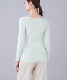 une nana cool 綿100% リブ編みコットン 長袖シャツ