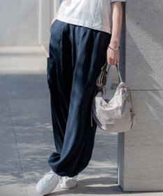 23区 L 【SLOW/一部店舗限定】ガーメントツイル ワイドタック パンツ