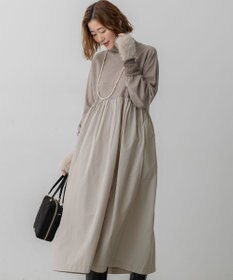 23区 L 【洗える】ギャザーコンビ ニットワンピース