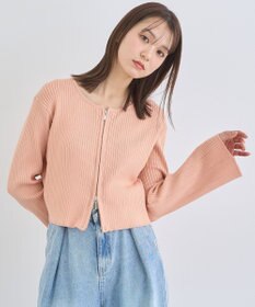 earth music&ecology ダブルジップニットカーディガン