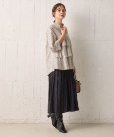 組曲 コンパクトシャーティングティアード ブラウス