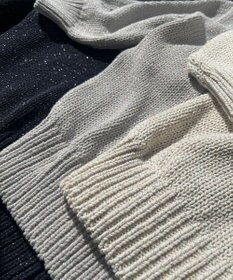 23区 S 【洗える】ルレックスバルキー5分袖 ラメ ニット