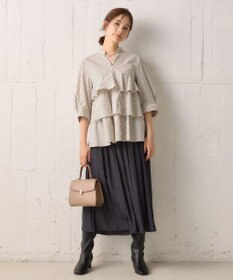 組曲 コンパクトシャーティングティアード ブラウス