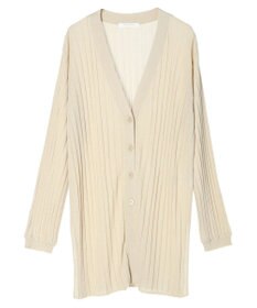 Green Parks 推しニット　リブ編みミドル丈カーディガン