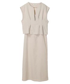 earth music&ecology ＳＥＴ２点ヘリンボーンベスト＋キャミドレ