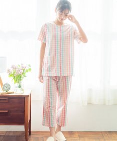 Wing ウイングスリープ パジャマ 5分袖 8分丈 綿100％ 天竺素材 レディース EP8025 ウイング／ワコール