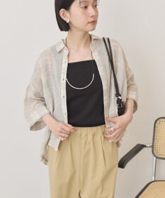 AMERICAN HOLIC シアーチェックショート丈シャツ