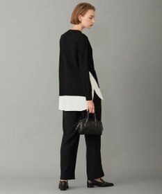 ICB L 【洗える】クロスコンビ シャツドッキングプルオーバー