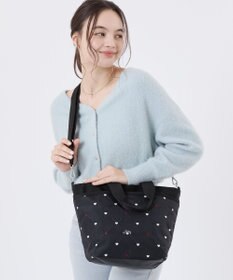 LeSportsac BUCKET TOTE/レッド/ホワイトハートEMB