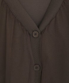 Green Parks チュールドッキングＶネックニットカーディガン