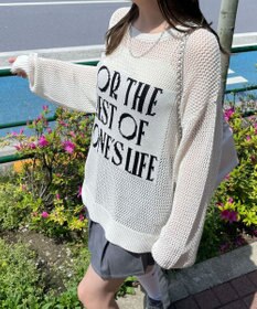 WEGO ジャガードメッシュニットビッグプルオーバー