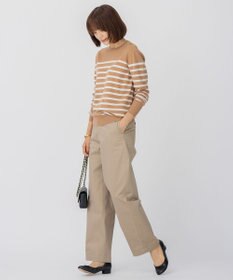 23区 L 【CLASSY.12月号掲載】セミウーステッドウール 肩ボタン ボーダー ニット