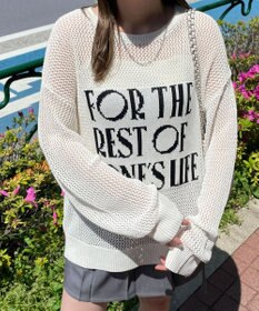 WEGO ジャガードメッシュニットビッグプルオーバー