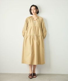 #Newans 【撥水加工/洗濯機可能】〈全身をさりげなくカバー〉リラクシーティアードワンピース