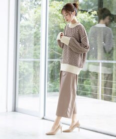 Tiaclasse 【洗える】ジャガード柄プルオーバーニットトップス