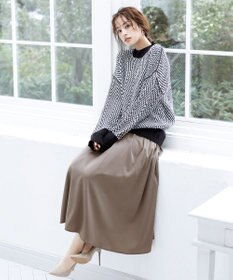 Tiaclasse 【洗える】ジャガード柄プルオーバーニットトップス