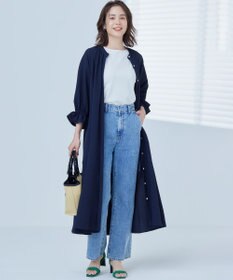 組曲 【WEB限定】クレープストレッチ シャツワンピース