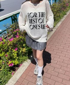 WEGO ジャガードメッシュニットビッグプルオーバー