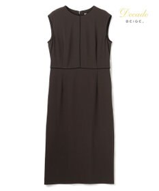 BEIGE， 【セットアップ対応】CINDY / 配色ライン クルーネックドレス Brown ×Black