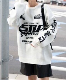 WEGO スポーツグラフィックジャガードニット