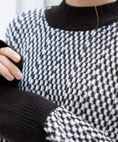 Tiaclasse 【洗える】ジャガード柄プルオーバーニットトップス