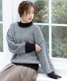 Tiaclasse 【洗える】ジャガード柄プルオーバーニットトップス