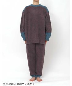 une nana cool カラーブロッキング　プルオーバー＆ロングパンツセット