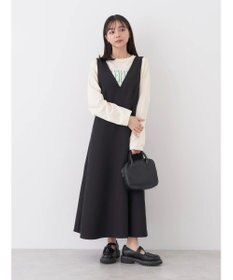 earth music&ecology Ｖネック切替ジャンスカ