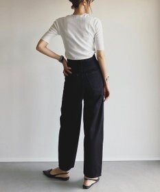 woadblue 石岡真実さん着用 サルエルブレットデニムパンツ ブラック