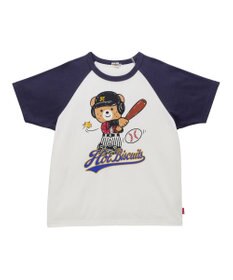 MIKI HOUSE HOT BISCUITS 【家族でおそろい】【155-185cm】ベースボールデザイン(大人用) ラグラン半袖Tシャツ