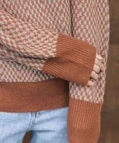 Tiaclasse 【洗える】ジャガード柄プルオーバーニットトップス