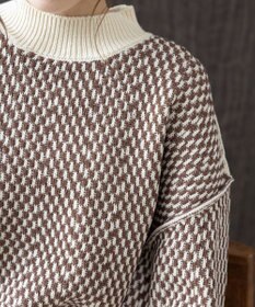 Tiaclasse 【洗える】ジャガード柄プルオーバーニットトップス