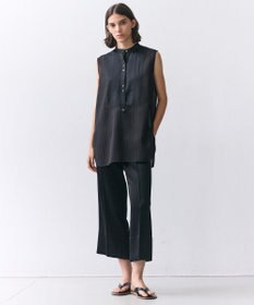 BEIGE， GOSHE / サテン切替 シアースタンドブラウス