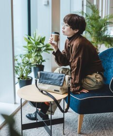 YUSHI EVER - FLAP SHOULDER ナイロン 本革 かぶせショルダーバッグ