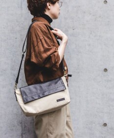 YUSHI EVER - FLAP SHOULDER ナイロン 本革 かぶせショルダーバッグ