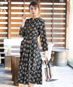 Tiaclasse 【洗える】花柄フレアワンピース