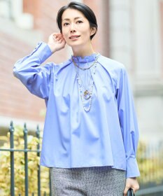 自由区 L 【カタログ掲載】ナチュラルタッチスタンドカラー ブラウス