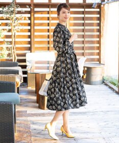 Tiaclasse 【洗える】花柄フレアワンピース