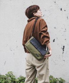 YUSHI EVER - FLAP SHOULDER ナイロン 本革 かぶせショルダーバッグ