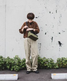 YUSHI EVER - FLAP SHOULDER ナイロン 本革 かぶせショルダーバッグ