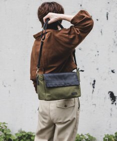 YUSHI EVER - FLAP SHOULDER ナイロン 本革 かぶせショルダーバッグ