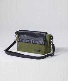 YUSHI EVER - FLAP SHOULDER ナイロン 本革 かぶせショルダーバッグ