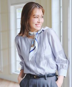 Tiaclasse 【洗える】シアーピンタックブラウス