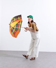 +RING 【UPF50＋】【限定/日本製】晴雨兼用傘（長ショート）YEL-CHK SR430