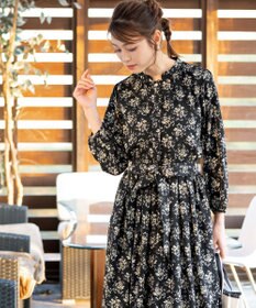 Tiaclasse 【洗える】花柄フレアワンピース