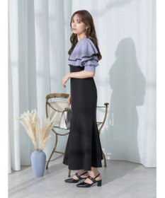 earth music&ecology パイピング衿付きドッキングワンピース