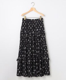 組曲 S 【加藤ローサさん着用 / レングス調整可能】ギャザーライトデシンティアード スカート