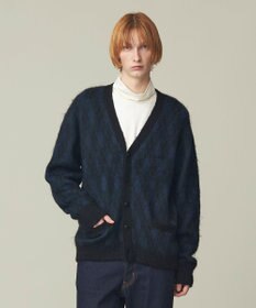 J.PRESS MEN 【WEB限定カラー有】モヘアヤーン アーガイルカーディガン