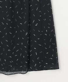 自由区 L 【洗える】ドローイングタッチプリント ワンピース